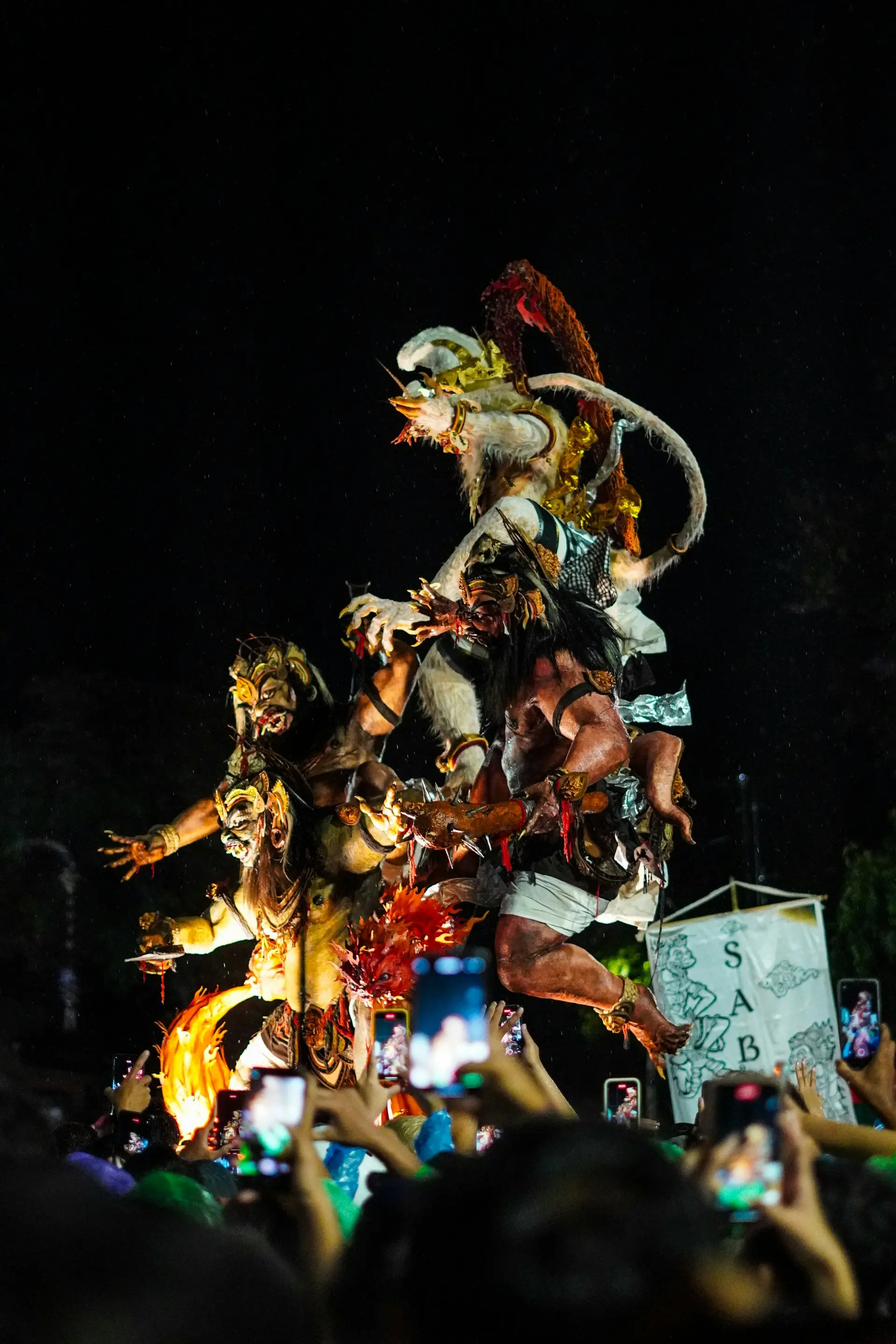 Ogoh-Ogoh parade in Bali before Nyepi festival night ceremony