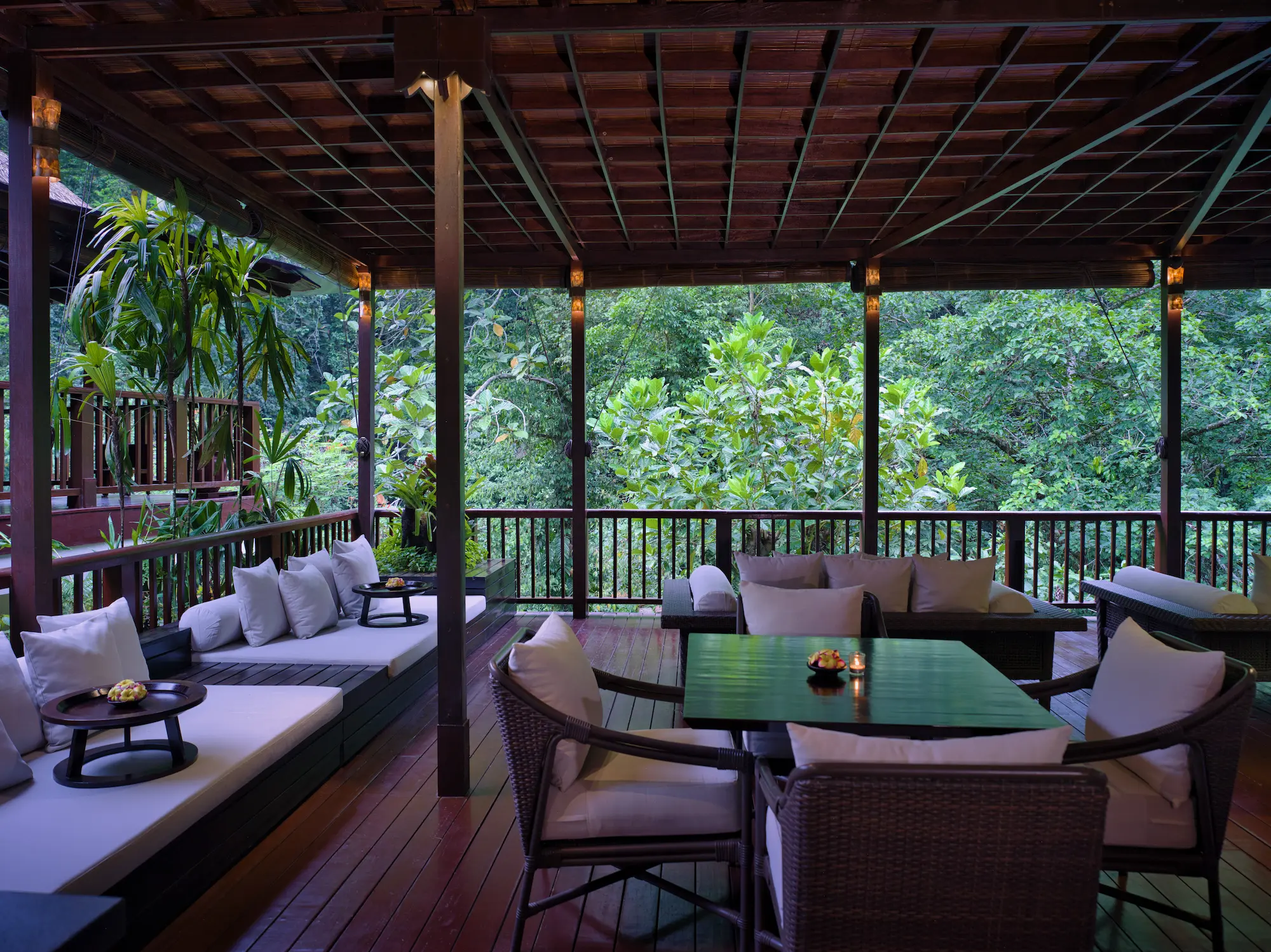 Infinity pool at Hanging Gardens of Bali overlooking the rainforest valley in Ubud