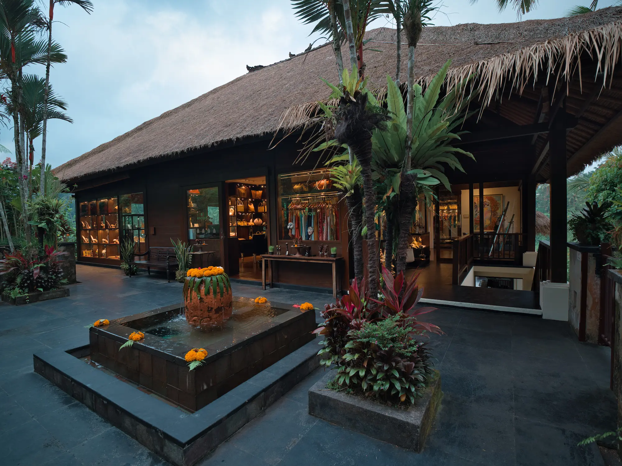 Artworks encountered throughout Hanging Gardens of Bali in a tranquil setting