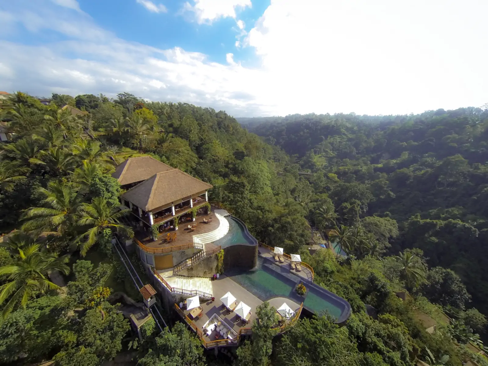 Luxury jungle villa at Hanging Gardens of Bali during March in Ubud