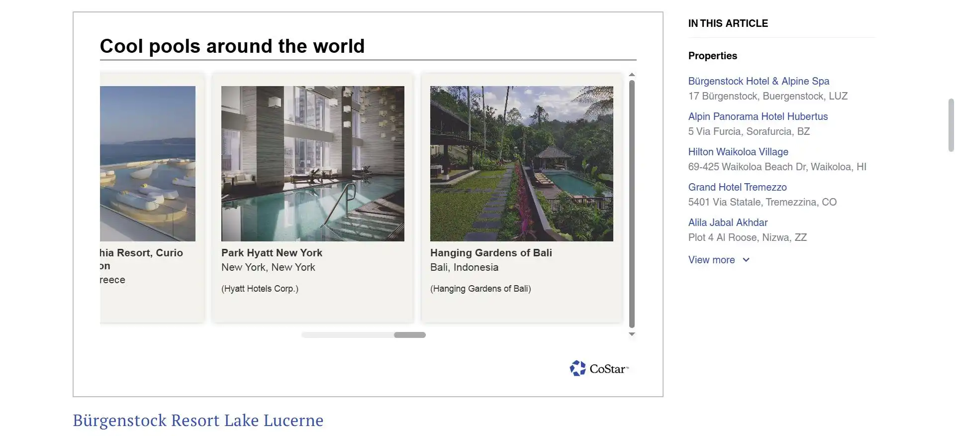 CoStar - Deep dive: Here are some of the world's most interesting hotel pools