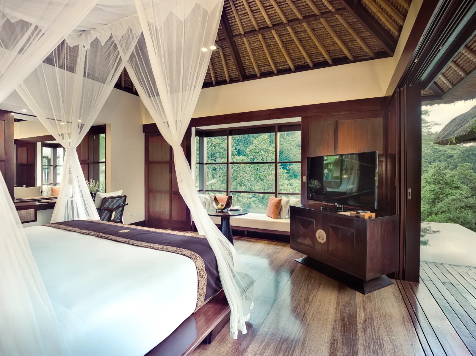 Luxury private villa bedroom at Hanging Gardens of Bali in Ubud