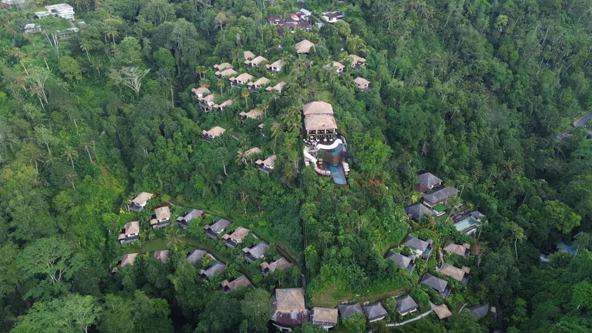 luxury jungle architecture Ubud Bali integrated nature villa rainforest seamless design